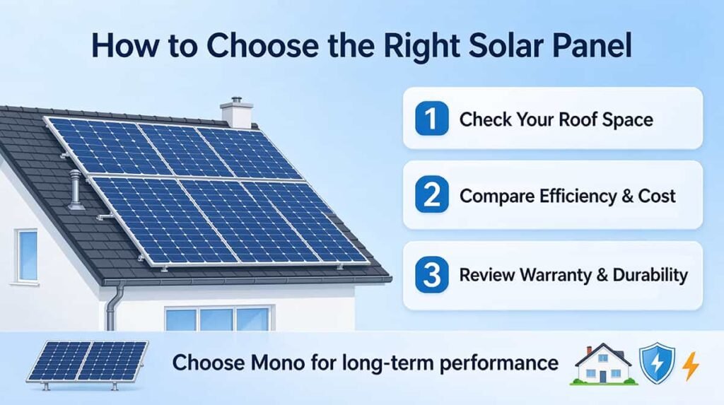 How to choose the right solar panel, 3-step buyer guide for residential rooftop solar power system