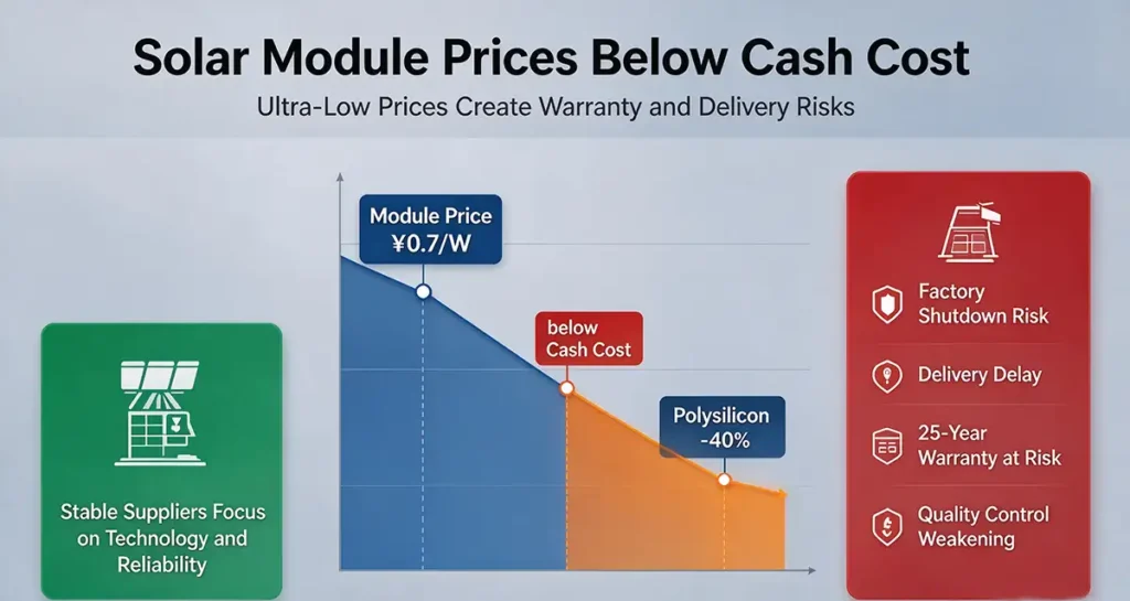 Solar module price risk chart, low price brings supplier default & quality risk